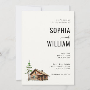 Invitation Cabine Rustique Sérénité Beige
