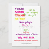 Invitation Cabo Bachelorette : Fiesta, Siesta, Tequila, Répét (Devant)