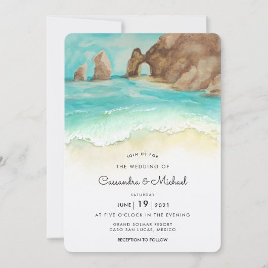 Invitation Cabo San Lucas | El Arco | Destination Wedding Inv (Devant)