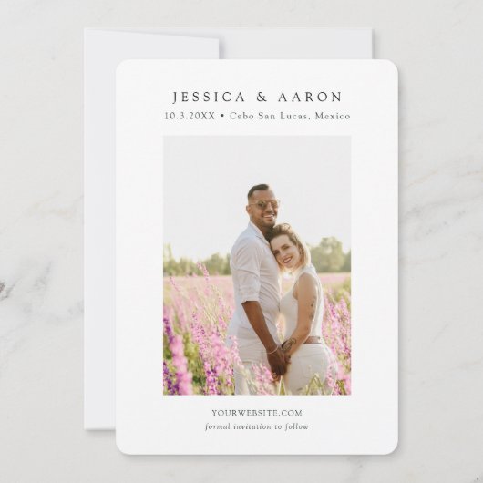 Invitation Cabo San Lucas Mariage Mexique Enregistrer la date (Dos)