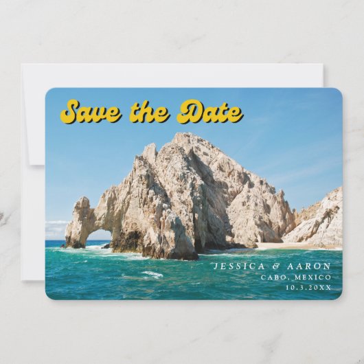 Invitation Cabo San Lucas Mariage Mexique Enregistrer la date (Devant)