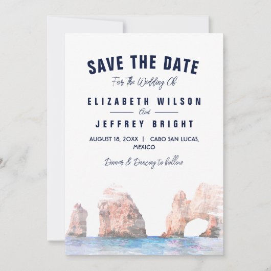 Invitation Cabo San Lucas Mexique Aquarelle Enregistrer la da (Devant)