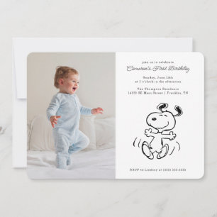 Invitation cacahuètes   Danse Snoopy Photo Anniversaire