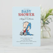 Invitation cacahuètes | Linus et Baby shower de garçon ouvert (Debout devant)