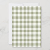 Invitation Cacao Chaud Rouge Vert Gingham 1er anniversaire (Dos)