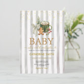 Invitation Cacao d'hiver confortable Baby Shower (Debout devant)