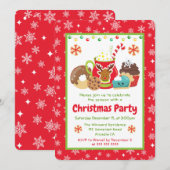 Invitation Cacao et biscuits de fêtes Traités de Noël (Devant / Derrière)