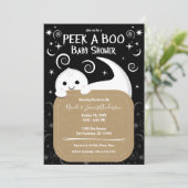 Invitation Cache-cache fantôme Halloween Shower pour bébé (Debout devant)