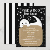 Invitation Cache-cache fantôme Halloween Shower pour bébé (Devant / Derrière)