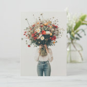 Invitation Caché derrière les fleurs (Debout devant)