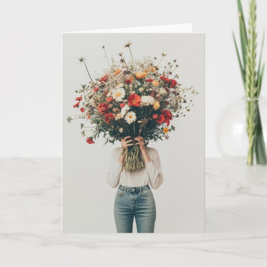 Invitation Caché derrière les fleurs (Devant)