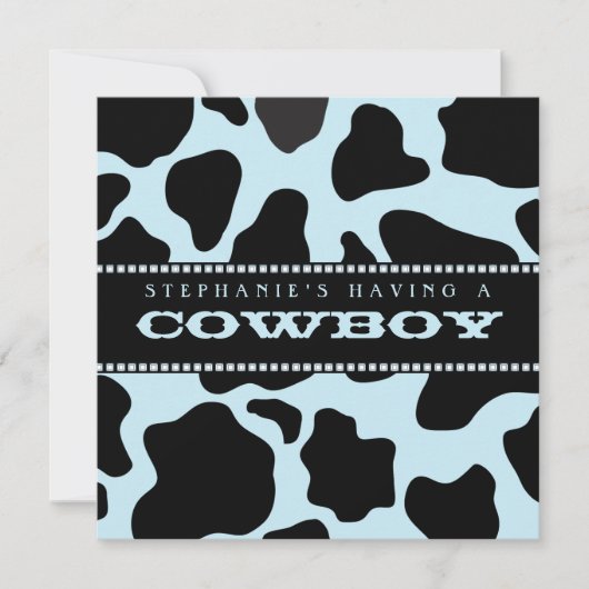 Invitation Cacher la vache Imprimer Cowboy Baby shower Invita (Devant)