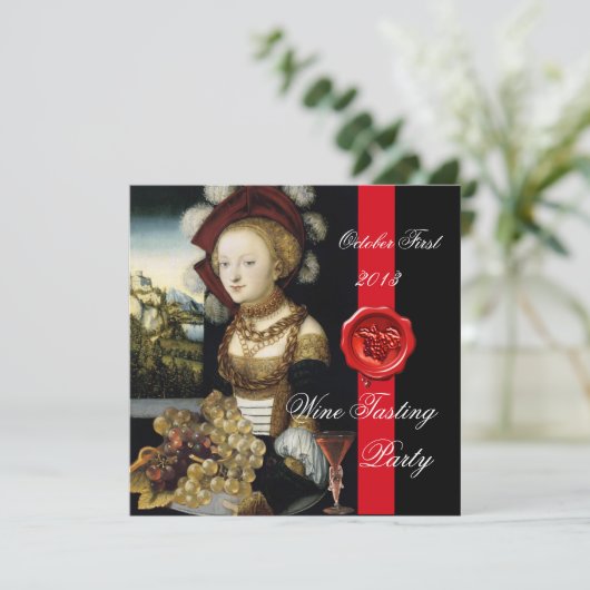 INVITATION CACHET DE CIRE POUR FÊTE DE DÉGUSTATION DE VIN DU  (Debout devant)