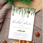 Invitation Cacorne de pin rustique hiver nuptiale