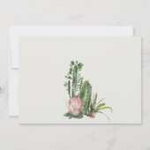 INVITATION CACTI FLORAL ROSE MARINE FOLIAGE MERCI MARIAGE (Dos)