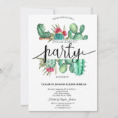 Invitation Cactus à points de aquarelle Engagement (Devant)