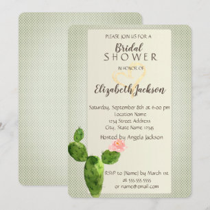Invitation Cactus à points modernes Cœur Baby Shower de mari