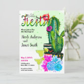 Invitation Cactus à rayures vives et succulents FIESTA MARIAG (Debout devant)