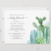 Invitation Cactus Aquarelle Couples Baby shower Succulent (Devant)
