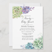 Invitation Cactus aquarelle Succulentes douche Drive By (Devant)