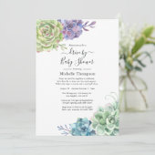 Invitation Cactus aquarelle Succulentes douche Drive By (Debout devant)