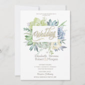 Invitation Cactus Aquarelle Succulentes Points Wedding Mariag (Devant)