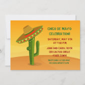 Invitation Cactus avec le sombrero, Cinco De Mayo (Devant)