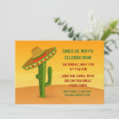 Invitation Cactus avec le sombrero, Cinco De Mayo (Debout devant)