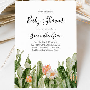 Invitation Cactus Baby Shower