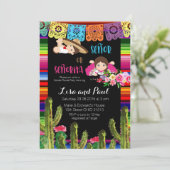 Invitation Cactus Baby shower mexicain de révélation de genre (Debout devant)