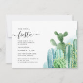 Invitation Cactus Bachelorette Week-end avec Itinéraire (Devant)