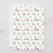 Invitation Cactus Baptême Vert Christening Cactus Rose (Dos)