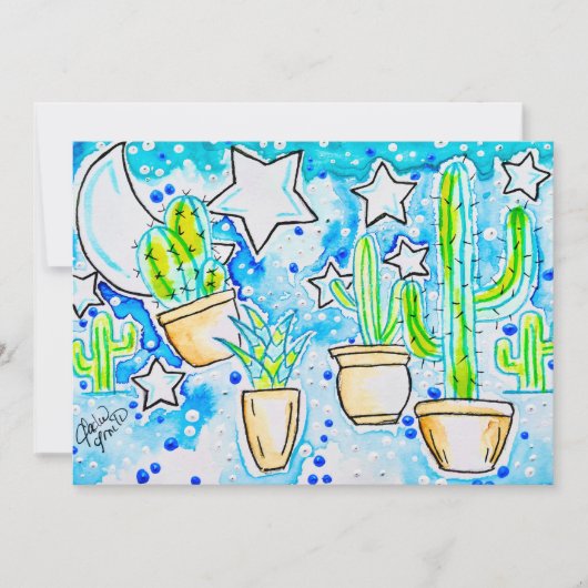 Invitation Cactus "Blue Desert" (Devant)