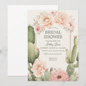 Invitation Cactus Boho Fête de mariage champêtre désert flora (Devant / Derrière)