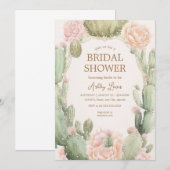 Invitation Cactus Boho Fleur du désert Enterrement de vie de  (Devant / Derrière)