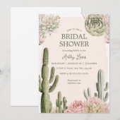 Invitation Cactus Boho Végétation fleurs Désert (Devant / Derrière)