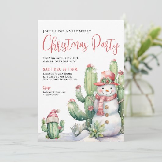 Invitation Cactus Christmas Party (Debout devant)