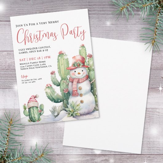 Invitation Cactus Christmas Party
