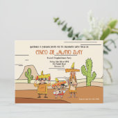 Invitation Cactus Cinco De Mayo (Debout devant)