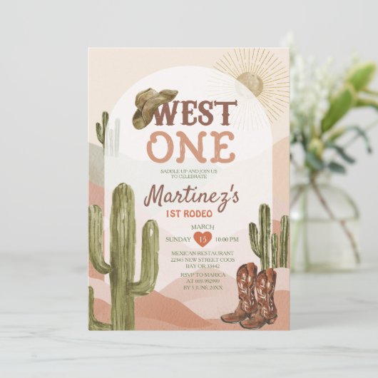 Invitation Cactus Comment L'Occident Était Un Cowboy De Fête  (Debout devant)