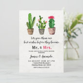 Invitation Cactus Couple Shower M. et Mme Cactus Floral (Debout devant)