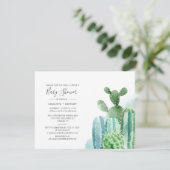 Invitation Cactus Couples Baby shower Aquarelle Script (Debout devant)