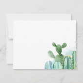 Invitation Cactus Couples Baby shower Aquarelle Script (Dos)