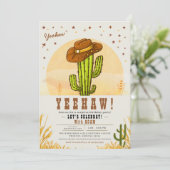 Invitation Cactus Cowboy Casquette Western Anniversaire Party (Debout devant)
