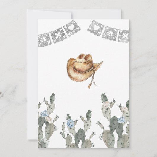 Invitation Cactus Cowboy espagnol Vaquerito Baby shower (Dos)
