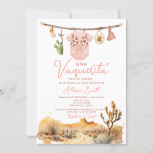 Invitation Cactus Cowgirl Es Nina Baby shower espagnol