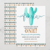 Invitation Cactus Customisé anniversaire Baby shower Fiesta (Devant / Derrière)