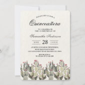 Invitation Cactus d'aquarelle verte moderne (Devant)