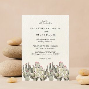 Invitation Cactus d'aquarelle verte moderne