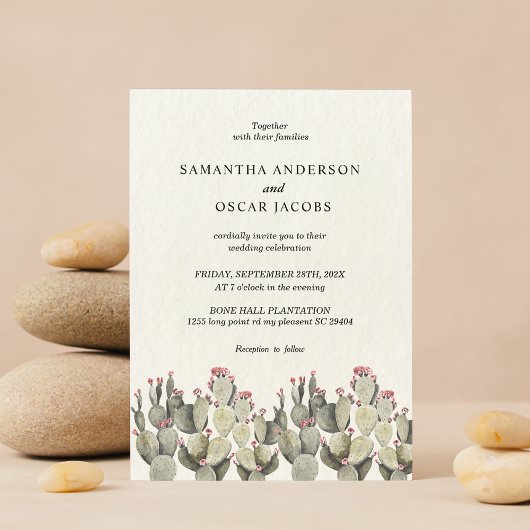 Invitation Cactus d'aquarelle verte moderne